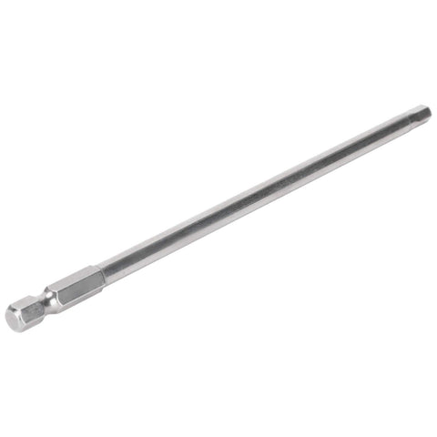 Rock Solid 10 Piece Electric Screwdriver Bit Set Made From Tough S2 Alloy Steel With 5mm Hex Shafts And 150mm Length showing a hex shaft screwdriver bit.