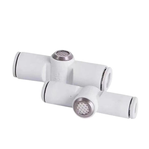 Fast Acting Quick Exhaust Valve With Built In Muffler for Air Lines Fits 240F and 340F Models, durable white build, dual ports