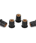 Rock Solid Rubber Well Nuts For Street Bikes And Atvs M6x0.8mm Thread 50 Piece Windscreen Fairing Hardware with brass cores