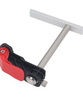 Top Notch Stainless Steel Hold Down Clamps Set Quick Release Bench Dogs Killer For Woodworking Drilling Tables Shop Benches Groove Mounts, close-up detail of clamp mechanism.