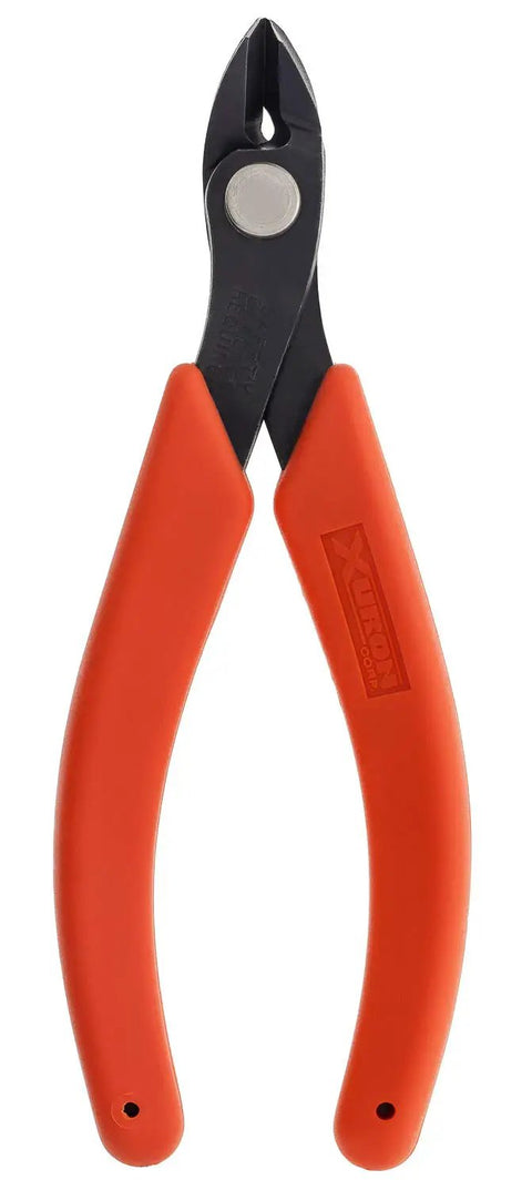 Maxi-Shear Flush Cutters 2175 for jewelry making and bead stringing, black blades, orange handles, precision wire cutter with duron build