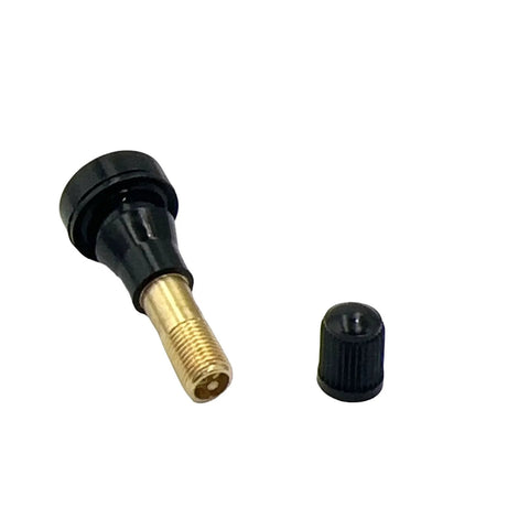Ulifebet TR600HP tubeless tire valve stem with brass threaded neck and black plastic body