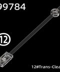 20 Clear 12L Sticks Bar Set With 1x2 Plate End Hollow Studs And 1x1 Round Studs on black background