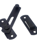 Sturdy Two Pack Sliding Barn Door Lock Set Matte Black 4 Inch By 2 3 Quarter Inch Beefy Gate Latch For Barn Doors Bathrooms Cabinets Outdoor Garage Windows And Sliding Doors Rust Proof Stainless Steel Hardware, shown in matte black.
