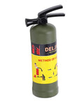 Badass Lightweight Portable RC Car Fire Extinguisher With Insane Realistic Simulation Molded In Green side view with instructions.