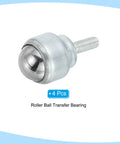 Four Pack Heavy Duty 3/4 Inch Roller Ball Transfer Bearings, durable carbon steel caster unit with threaded base.