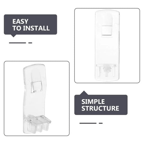 50 Pack Self Locking Shelf Pegs For Cabinets And Shelves, white plastic, easy install and simple structure demonstration