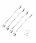 Four Pack Brass Core Gas Spring Hinge For Kitchen Cabinets, Hydraulic Door Lift Assist, White Finish, Heavy Duty Iron Frame With Copper Core