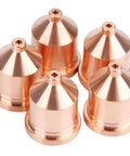 Top Tier 60A Plasma Cutter Nozzles Set Includes Five Premium Copper Torch Tips Model 120931 for precise cutting.