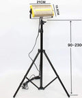 JUDYSSY Led Floodlight 50W 3600Lm Led Outdoor Floodlight on adjustable tripod, dimensions 21cm x 10.5cm, height adjustable 90-230cm.