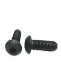 8-32 X 3/4 Inch Button Socket Head Cap Screws Allen Hex Black Oxide Alloy Steel Pack Of 25 Durable Fasteners Kit For DIY Projects, Building And Maintenance With Clean Threads For A Tight, Secure Fit., black oxide button socket cap screws shown with hex drive