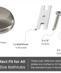 Matte Black Single Hole Bathtub Drain Overflow Plate With Solid Zinc Body And Matching Mounting Screws For A Sleek Look And Zero Drama Fast Install with screws and H bracket.