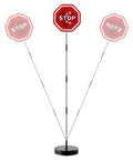 Heavy Duty Led Car Parking Stop Sign With Bright Flashing Warning Light And Rugged Abs Housing, 51 inch tall pole with dual flash units.