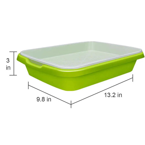 2 Pack Seed Sprouter Tray With Humidity Lid BPA Free Food Grade Soil Free Sprouting Kit dimensions 13.2x9.8x3 inches