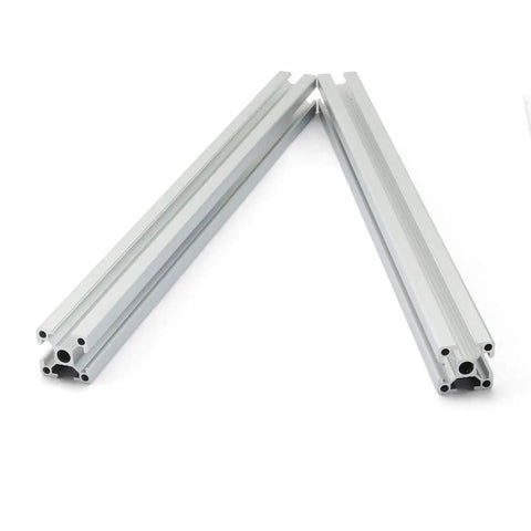 Two 400mm 2020 Aluminum Profile Extrusion Kit European Standard Anodized Silver Finish 6mm T Slot displayed diagonally