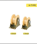 Tough As Nails V Groove Wheel Sliding Gate Casters With Durable Nylon Track Wheel U Type Pulley for 2 Inch, 3.0 and 2.5 Inch sizes.