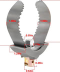 Heavy Duty 3 Inch C Cutter Drain Snake Head Cable Coupler Built Gutsy And Durable For Ridgid K400 K3800 K50 Machines Matching 3 8 Drum And 5 8 Sectional Cables Chopping Stubborn Blockages Fast, showing serrated design and dimensions.
