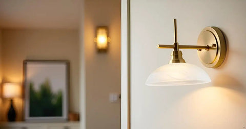 Wall sconce with Alabaster Glass Replacement Shade For Medium Base Lamp Fixtures Torchiere Swag Pendant Wall Sconce And Island Light 11 5 8 Inch Diameter By 3 5 8 Inch Height Center Hole 1 5 8 Inch Fits E26 Socket Ring Not Included