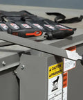 Person using Ergonomic 9 Piece File Set With 6 Inch 8 Inch 10 Inch And 12 Inch Bastard And Tapered Files Multicolor Handles Pro Grade Metalworking Maintenance Tool Kit For Precision Shaping And Deburring on a metal surface