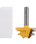 Top Tier 45 Degree Lock Miter Router Bit Made From Premium Yellow Alloy Steel for crafting precise woodworking joints.