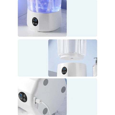 Portable Mini Sock Washing Machine Cordless Rechargeable Battery Power No Sweat Quick Clean Spot-On Stain Removal close-up control panel