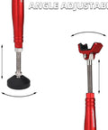 Red Motorcycle Front And Rear Wheel Stand Lift Portable Trail Stand with adjustable angle feature and 29cm travel size.