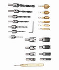 Real Deal Woodworking Plug Cutters Kit With Hex Shank Drill Bits And Countersink Bites For Hardwood Builds sharp HSS steel tools layout.