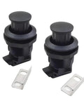 2 Pack Black Plastic Push To Close Latches With Embedded Push Button, 1.5 Inch Cabinet Locks For RVs And Camper Cupboards, Mounting Bracket Included