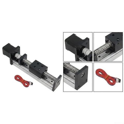 Top Tier 12 Volt Coreless DC Gear Motor Pairing Fast Acting Screw Linear Actuator with aluminum rail and connector cable.