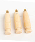 3 Piece Awl Handle Set For Leather Crafting And Woodworking With Ergonomic Wooden Grip Replacement Stitching Tool For Do It Yourself Sewing Projects, wooden grips with brass tips.