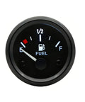 Universal 2 Inch 52mm Fuel Level Gauge For Cars RVs Boats Marine Motorcycles 12V Gas Tank Meter With E1 2F Pointer Dash Nut And Bracket Kit Fits Yacht And Other Marine Vehicles, black ABS housing