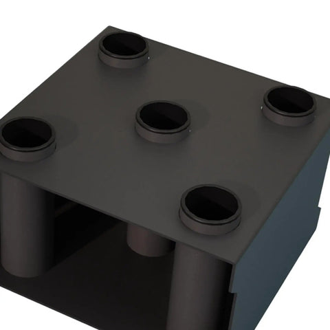 Top view of Barbell Holder Rack Vertical Storage Stand with five-hole design, sturdy steel construction for gym and home use.