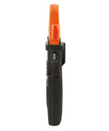 Side view of Auto Ranging Digital Clamp Meter TRMS 600A For AC DC Voltage Current LoZ Mode Continuity Frequency NCVT Temperature.