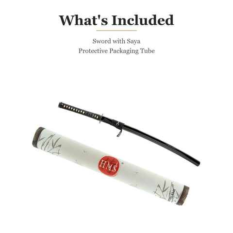 Katana Iaito For Iaido Training with Saya and protective packaging tube displayed