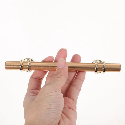 Solid Aluminum Alloy Cabinet Drawer Handles 96mm Gold Finish Two Pack Dope Wardrobe Pulls in hand