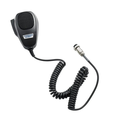 4 Pin Dynamic CB Microphone With 9 Foot Super Coil Cord For Cobra And Uniden Radios, Screw-On 4 Pin Connector, black body