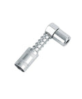 90 Degree Car Grease Coupler Adapter with 3 Jaw Right Angle Fittings shown in silver iron construction.