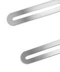 Stainless Steel Flat Mending Plate 4 Pack With Single Slot Adjustable Repair Brackets in smooth brushed finish close-up view.