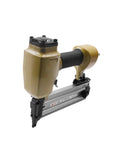 No Sweat Heavy Duty Oil Free Pneumatic Staple Gun F50 Air Brad Nailer with rubber grip and metallic driver set.