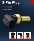 Engine Coolant Temperature Sensor Replacement 55591401 For Cruze Sonic Trax Volt Spark EV L4 1.4L 1.8L Engines 2011 2021 Direct Fit High Quality Sensor Plug And Play Long Lasting Performance. 2-pin plug view