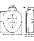 Diagram of Elongated Toilet Seat With Inserts For Comfy Ultimate Comfort And Pressure Relief, Quiet Close, Contoured Ring, White