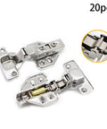 Top Grade Stainless Steel Soft Close Hinges For Cabinets And Closets Featuring Hydraulic Full Overlay Action With No Sweat Mounting And Rock Solid Durability In A 20 Piece Pack showcasing hinge mechanism detail.