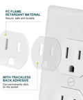 Image showing 12 Pack Loose Outlet Fix With Plug Tightener Inserts, flame retardant material, and trackless back adhesive on a socket.