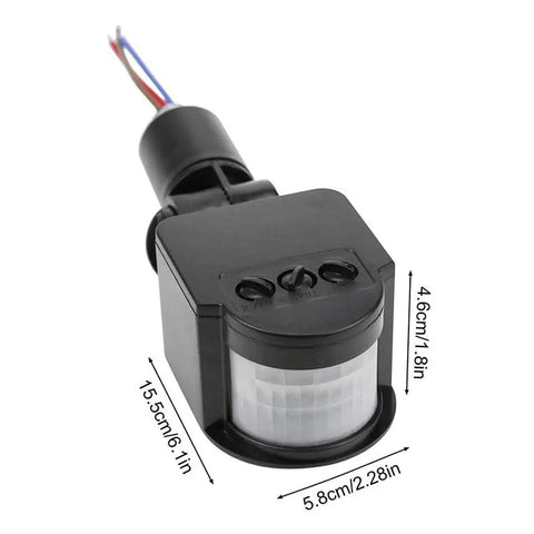Outdoor PIR Motion Sensor Switch For LED Flood Light, DC 12V Automatic Infrared Sensor, 140 Degree Detection, weatherproof.