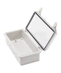 IP67 Waterproof Outdoor Junction Box With Secure Plastic Latch Rock Solid ABS Electrical Enclosure 7.9 X 3.9 X 2.8 Inches, open view