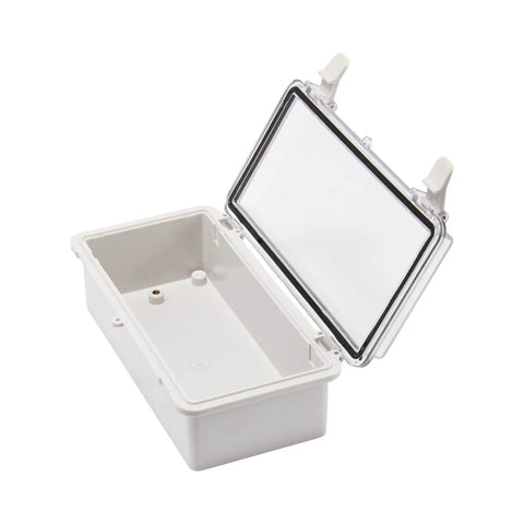 IP67 Waterproof Outdoor Junction Box With Secure Plastic Latch Rock Solid ABS Electrical Enclosure 7.9 X 3.9 X 2.8 Inches, open view
