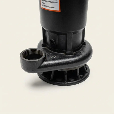 Submersible Grinder Pump For Wastewater And Dirty Water With Built In Debris Macerator System showing housing and discharge outlet detail.