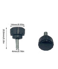 Side and front view of 40Pcs M4 X 10 Mm Threaded Knurled Thumb Screws For Monitor Vesa Mounts With Carbon Steel Clamping Knobs.