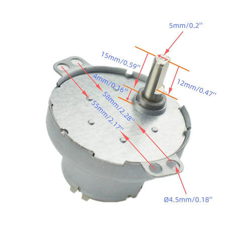 Geared DC motor with D‑shaft, angled top view, metal housing, 12V 70 RPM CW/CCW