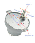 Low Noise Dope Brushless DC Gear Motor With D Shaft 5V 5 RPM POM Plastic Gearbox Iron Shell Housing shown with dimensions